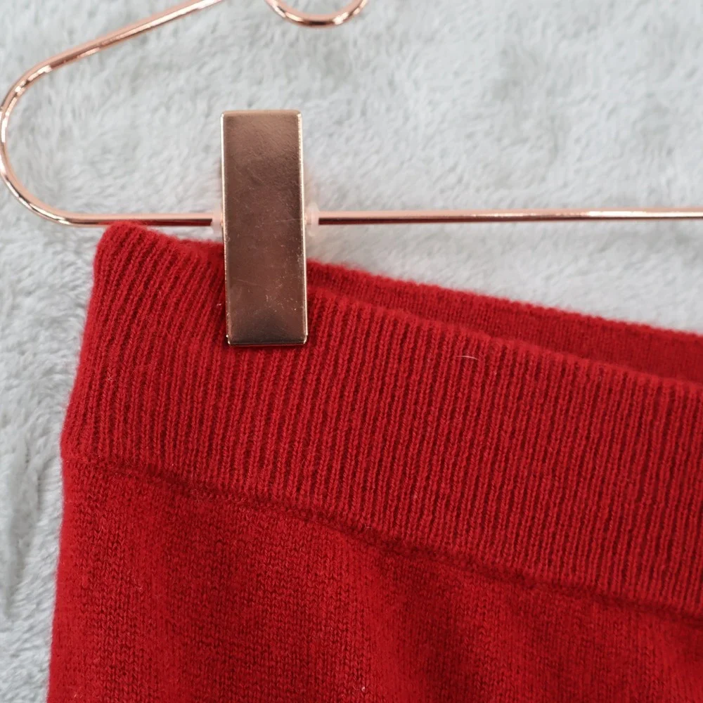J.Crew Collection Cashmere Track Pants Women M Red Wide Leg Side Stripe $298 NWT - Picture 8 of 16
